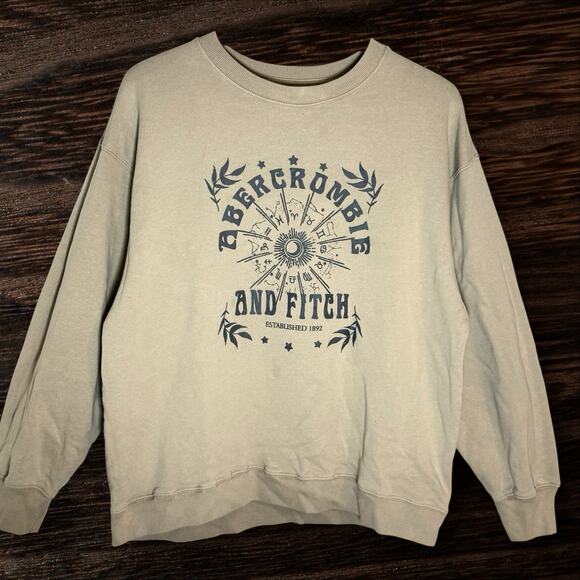 Abercrombie & Fitch Soft AF Crewneck Sweatshirt Sz M Oversized Astrology Graphic - Picture 1 of 6